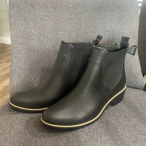 Kate Spade Solstice Rain Boots with Gold Trim